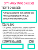 30 Day Money Saving Challenge